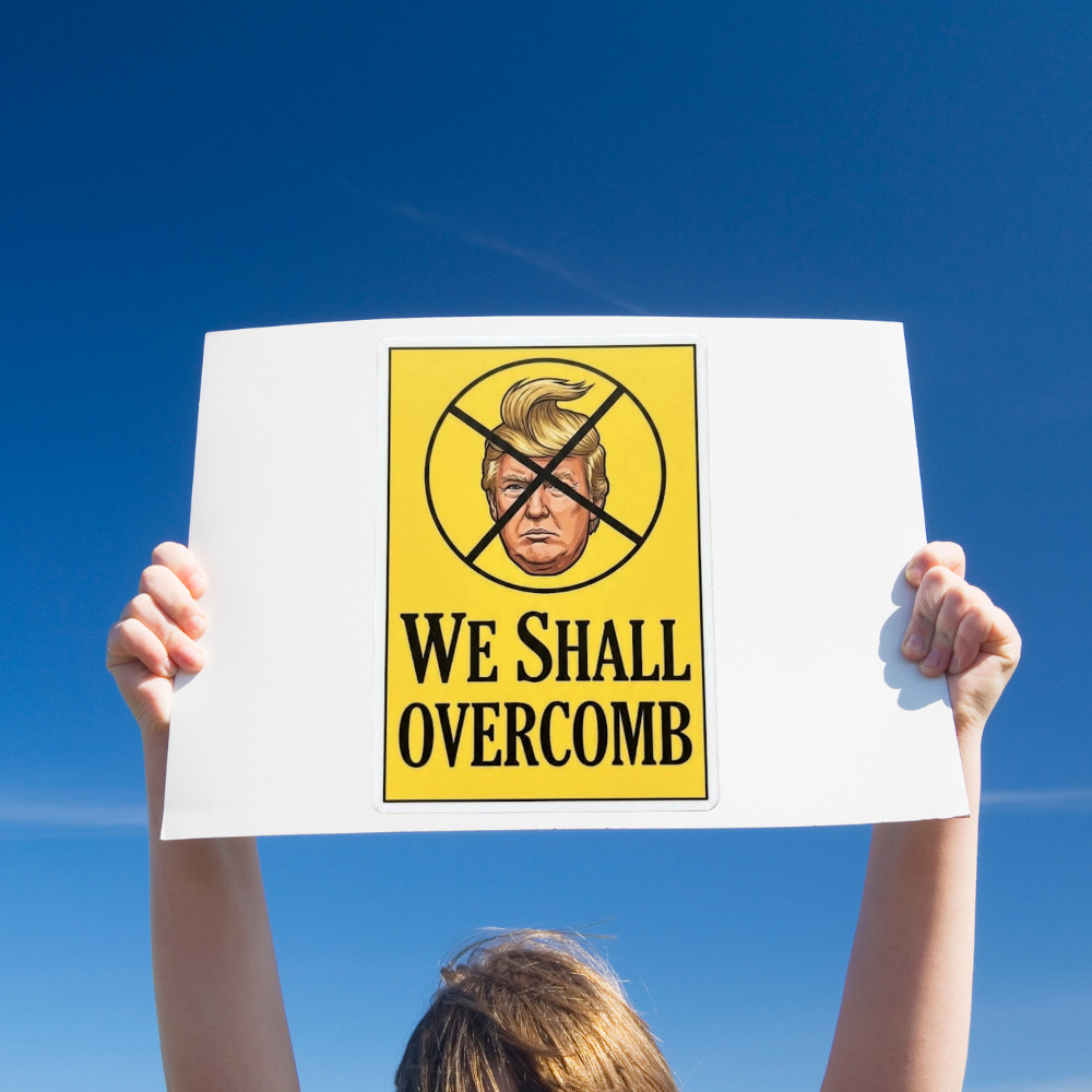 Anti Trump Sticker NO KINGS PROTEST "We Shall Overcomb" Waterproof 1/10/50/100