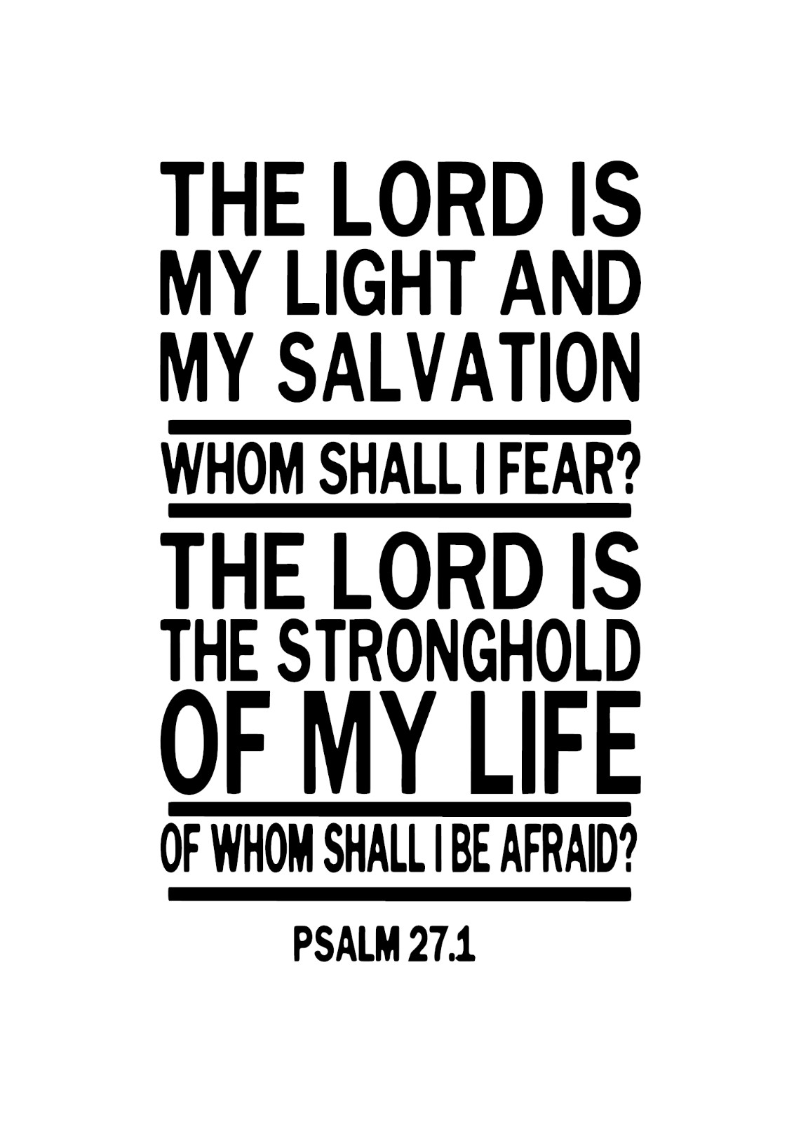 Inspirational Christian Decal. Bible Verse. PSALM 27.1 My Light My Salvation