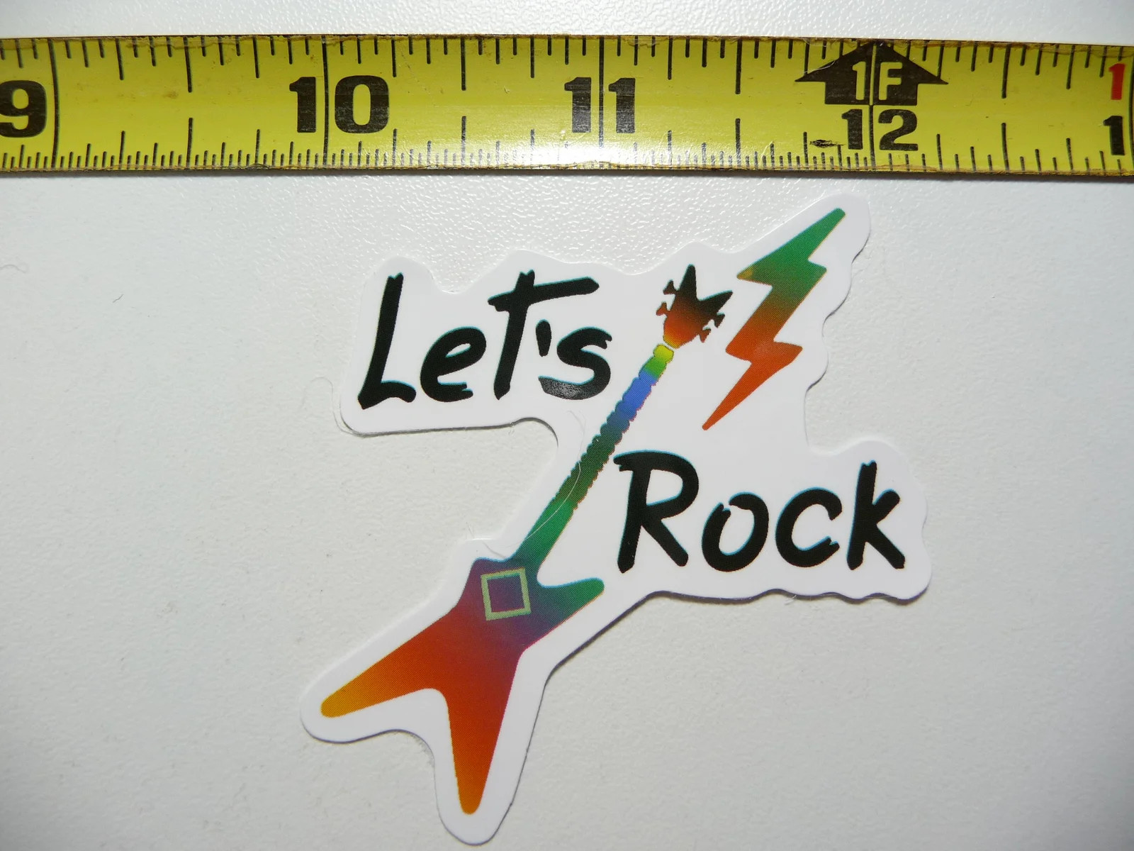 LET'S ROCK ELECTRIC GUITAR MUSIC SMALL STICKER DECAL MUSICAL FAN CONCERT