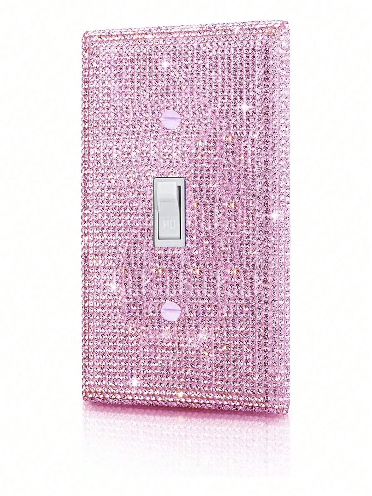 Pink Rhinestone Light Switch Cover Plate 2 Pieces Standard Size