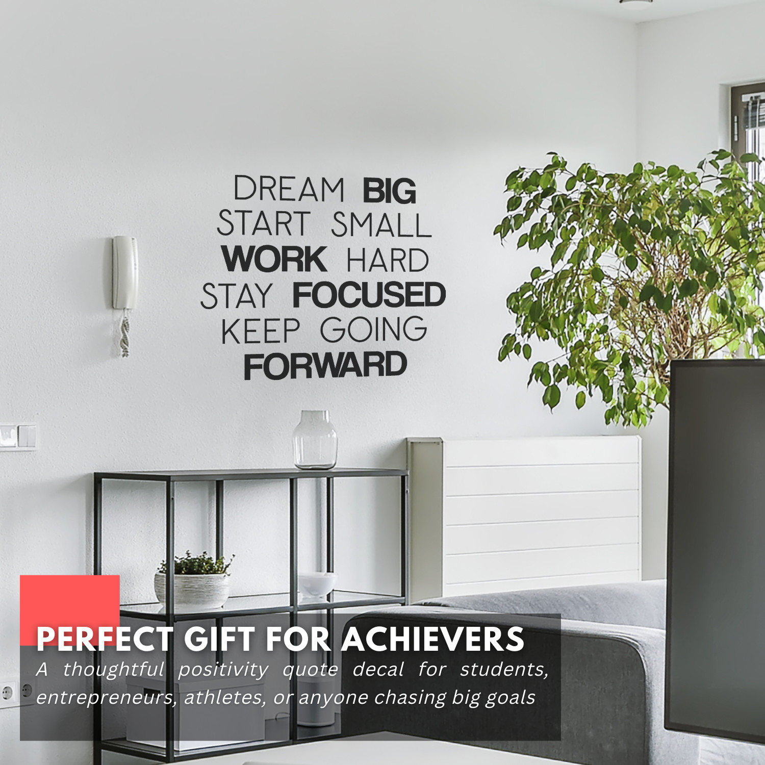 Dream Big Start Small Inspirational Wall Decal Sticker Quote Vinyl Decor