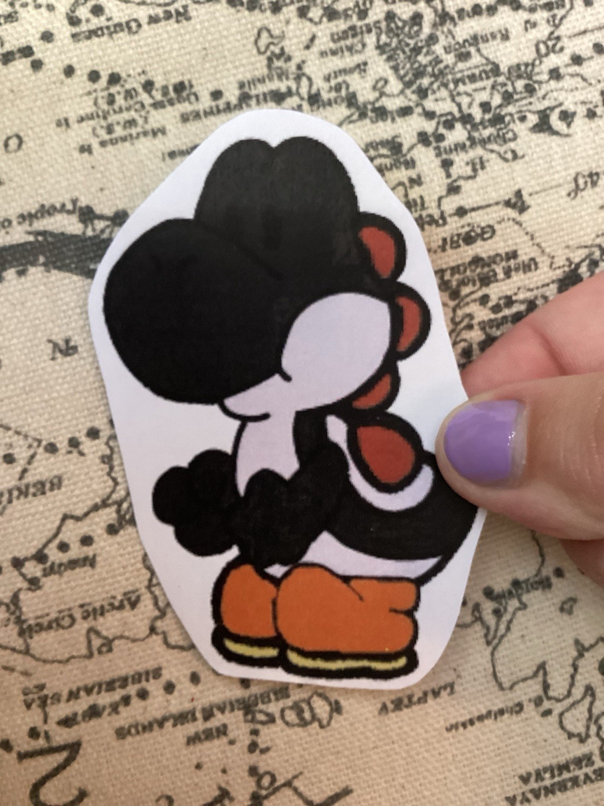 Super Mario Sticker Fan Art – Yoshi (Black) Matte Sticker Free Shipping