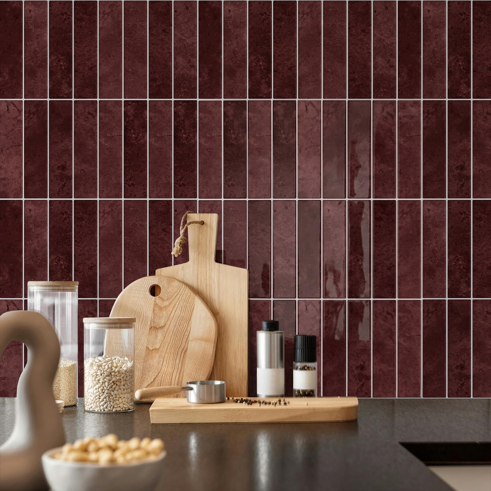 STICKGOO 10-Sheet Peel and Stick Backsplash Tile, Self Adhesive Vinyl Wall Ti…