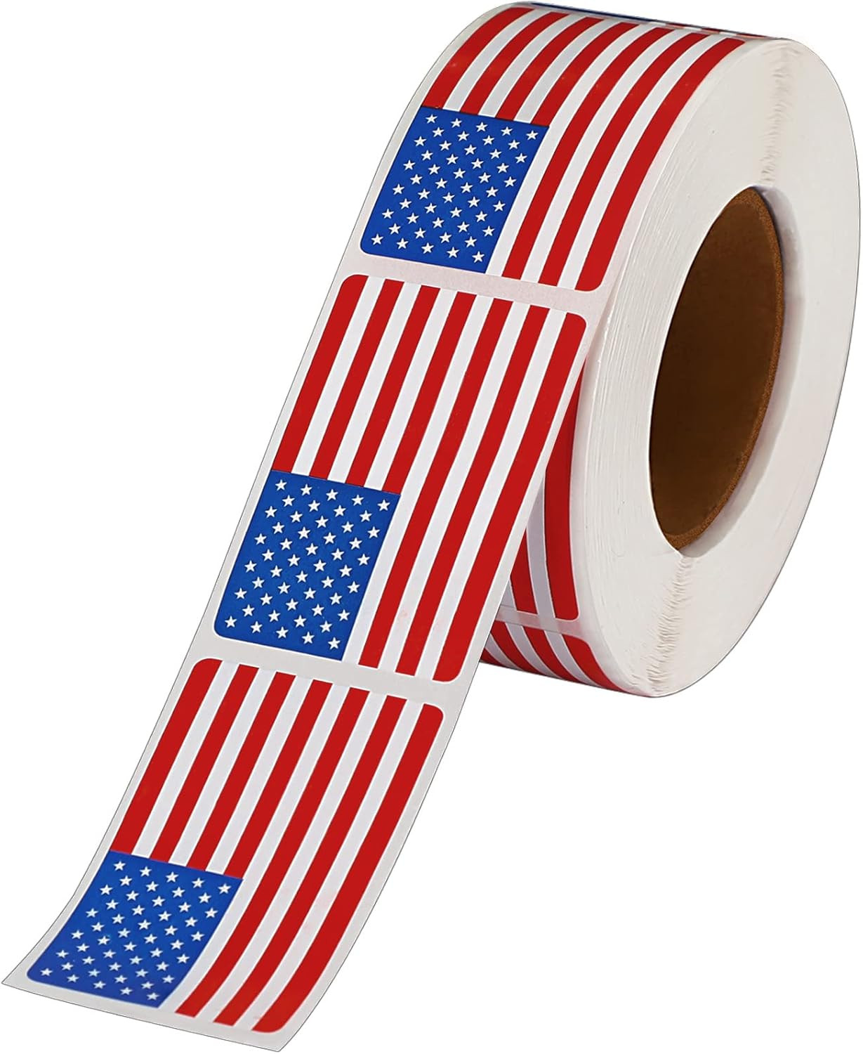 SANNIX 500 Pcs American Flag Sticker Roll,2 X 1.22 Inch US Flag Decal, USA