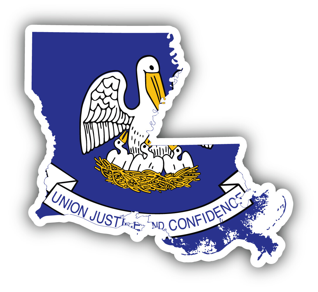 Louisiana State Map Flag USA America Vinyl Sticker Car Bumper Decal