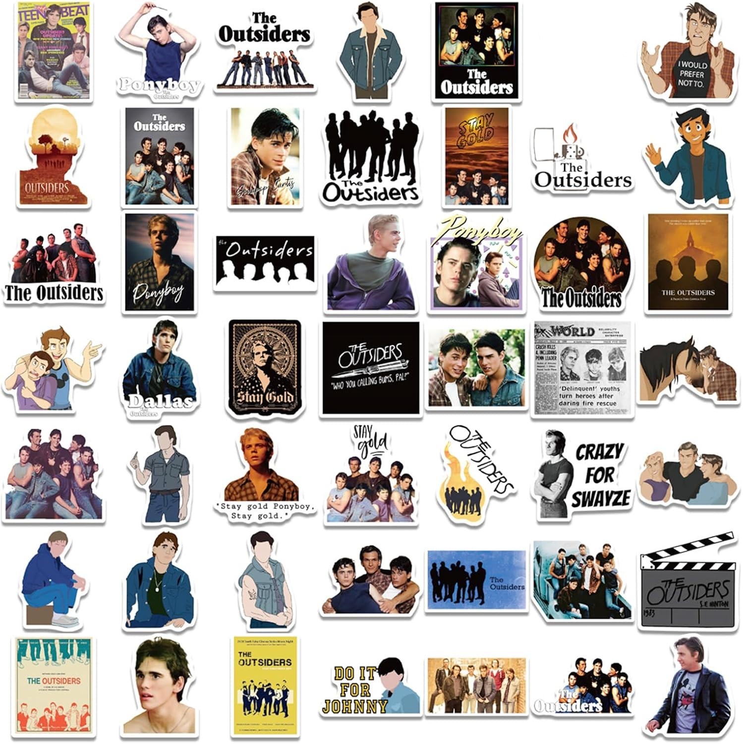 Durable 50 Pcs The Outsiders Vinyl Stickers – Perfect for Gifting & Personal Use