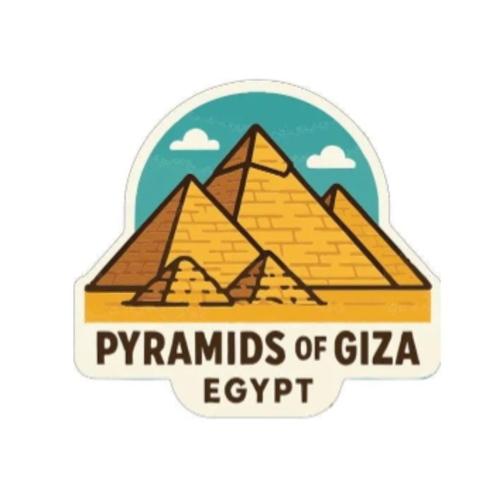 Pyramids of Giza Egypt Iron On Heat Transfer Vinyl HTV Die-Cut Symbolic Landmark