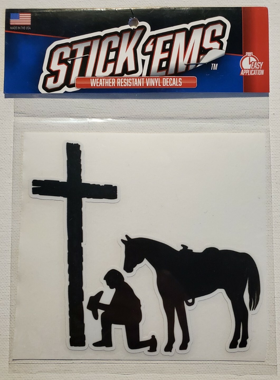 Christian Cowboy Church Themed Vinyl Decal for Glass Metal Plastic Surfaces