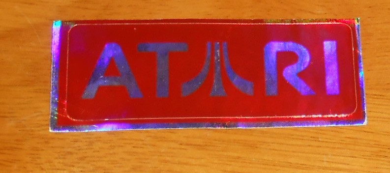 Atari Holographic Sticker Original Promo (rectangle) 3×1.25