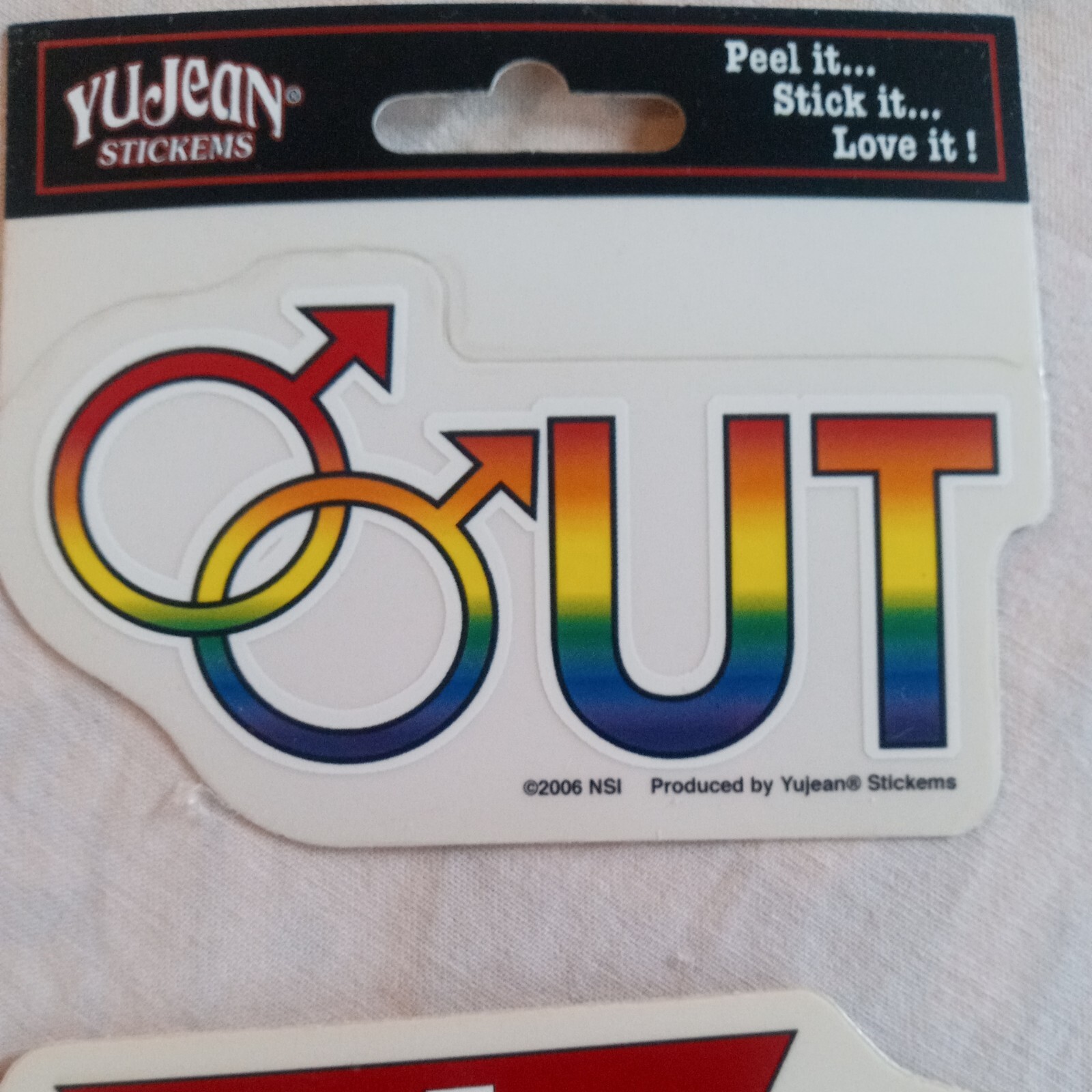 Gay Pride Stickers 2 Vinyl window male out symbol, and tribal out rainbow yujean
