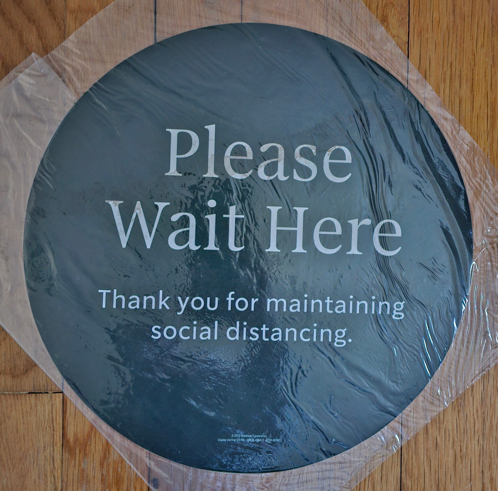 New York City Starbucks Vinyl Social Distancing Sticker during COVID