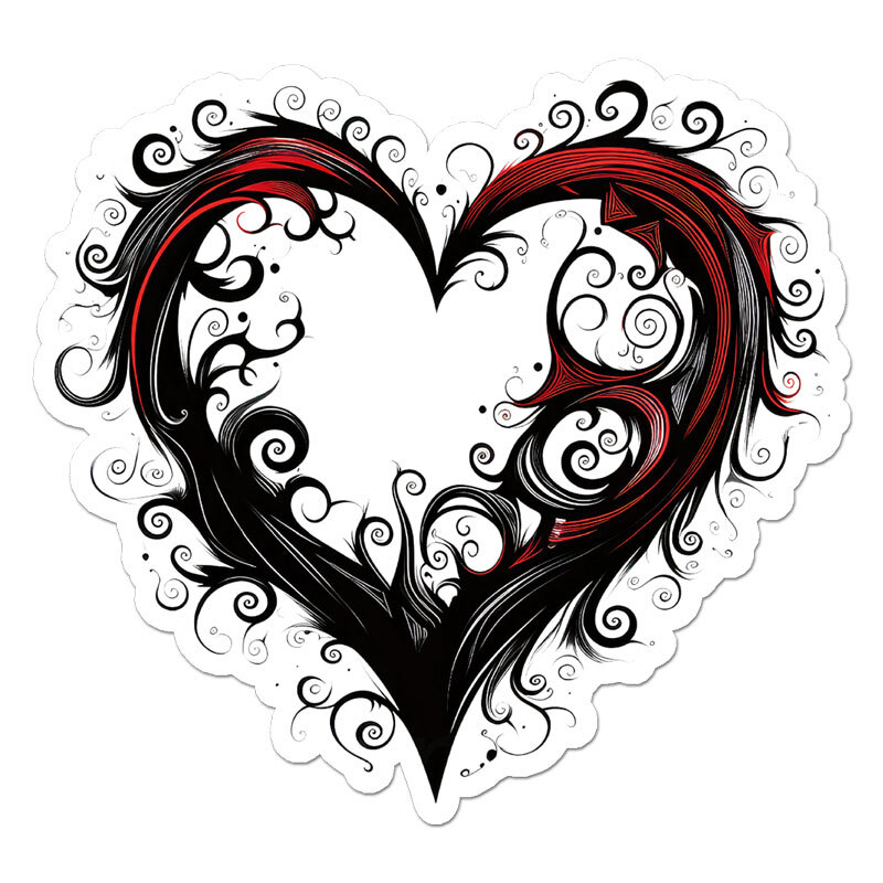 Gothic Red Black Heart, Vinyl Decal Sticker, Indoor Outdoor, 3 Sizes, #11689