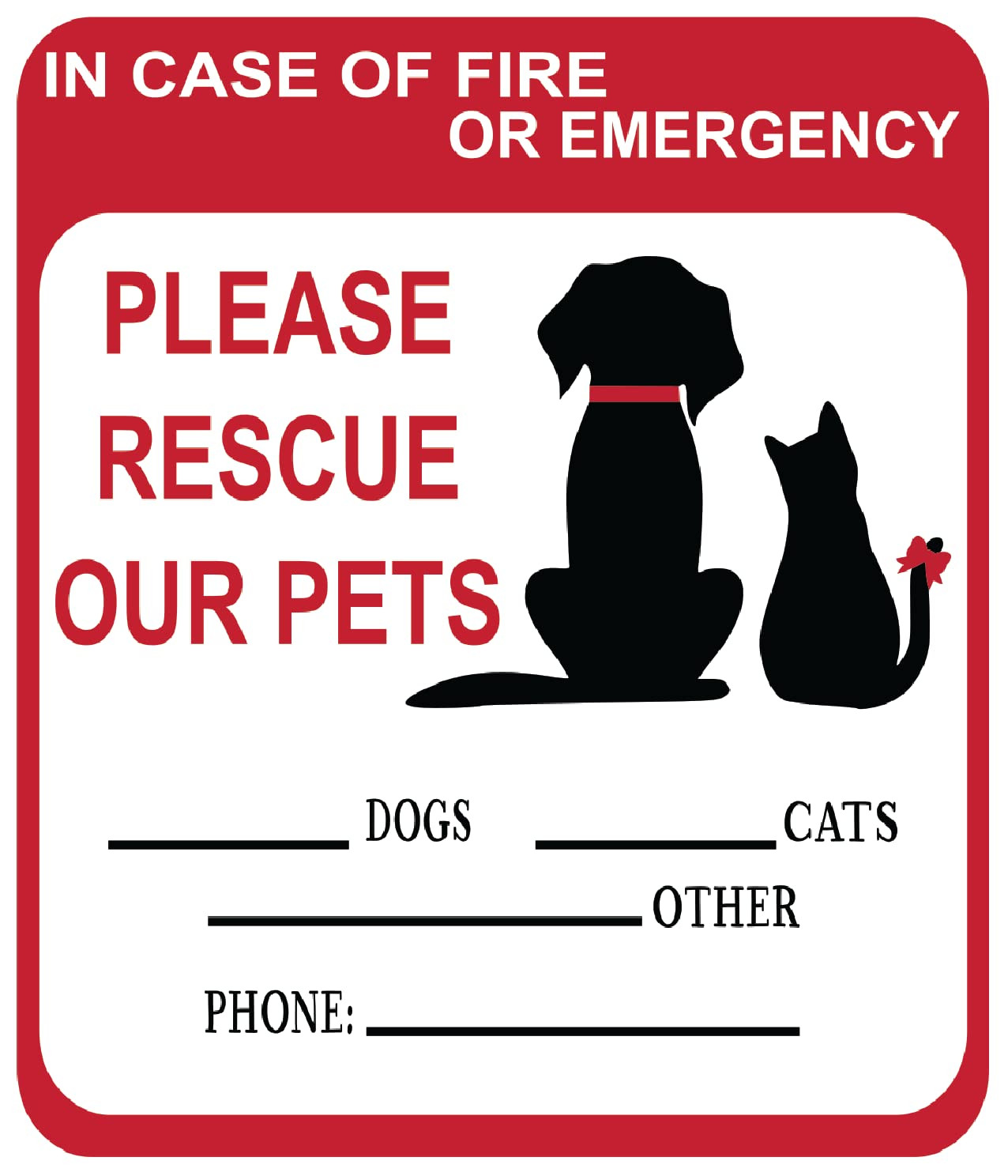 Red Kitchen Signage UV Protected Laminated Sticker Indoor Outdoor Use