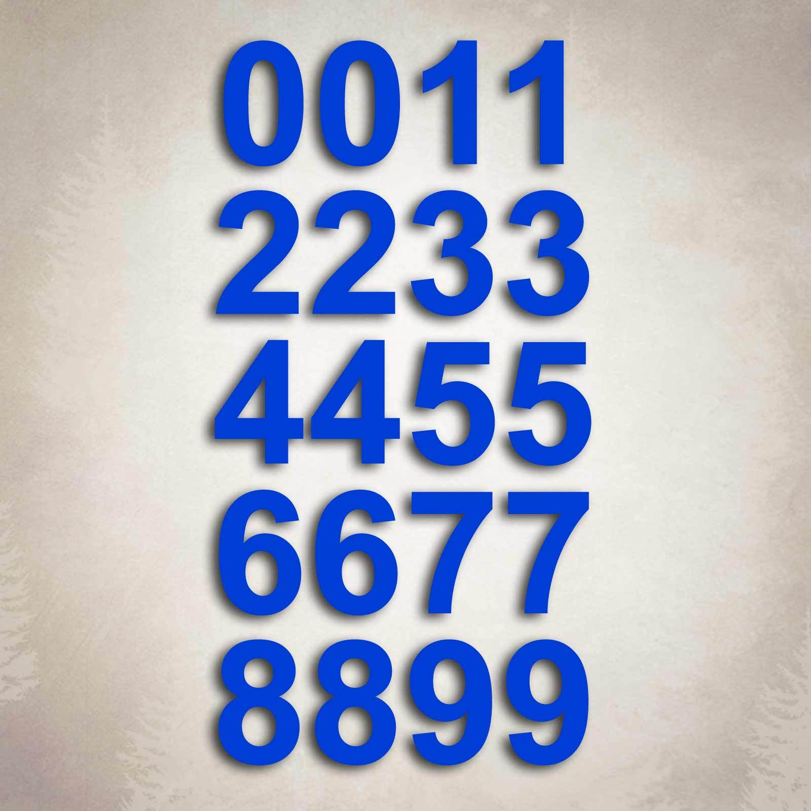 Blue Vinyl Custom Number Decal Sheet Mailbox Road Address Boat Sticker Kit USA