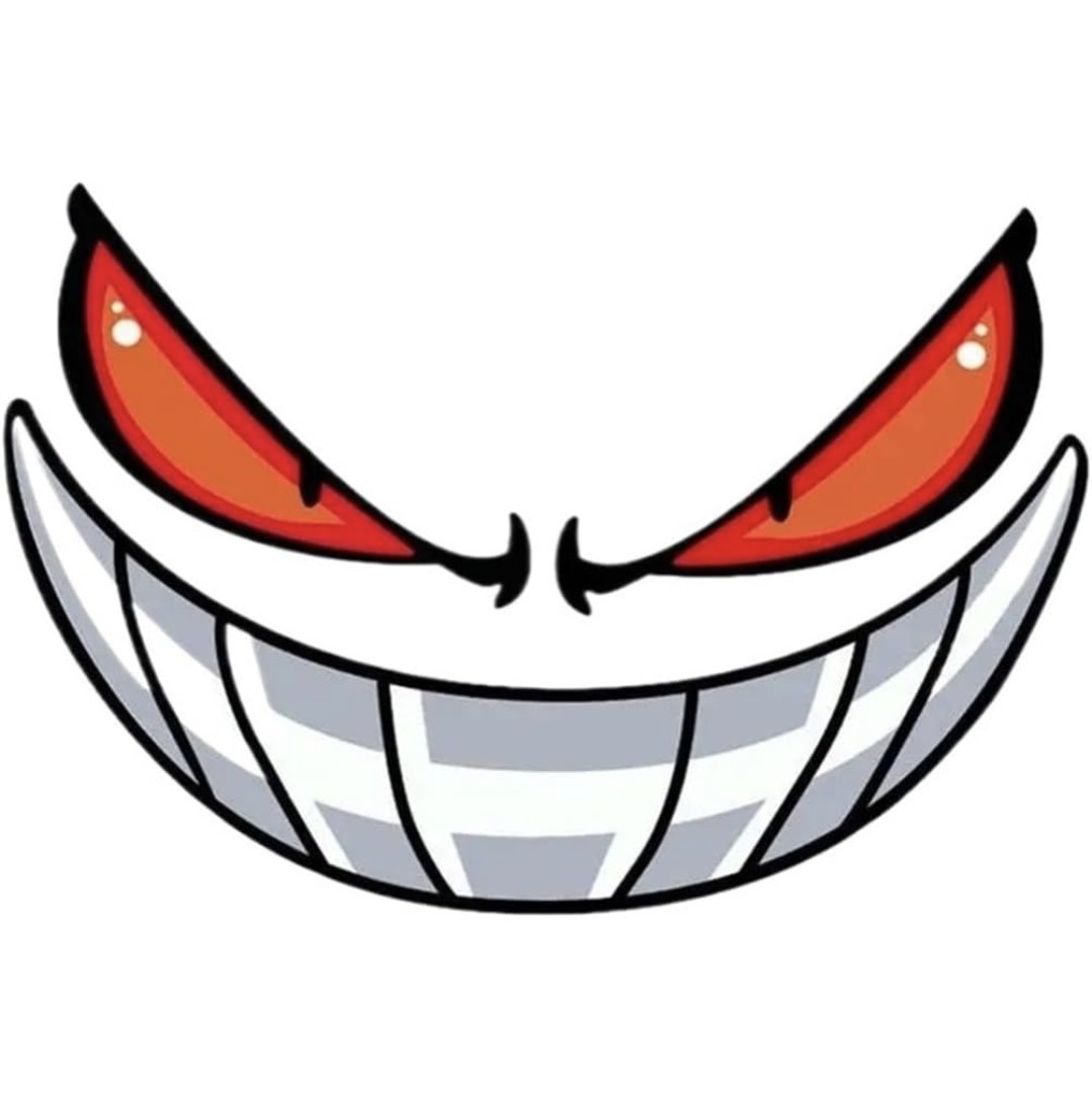 Reflective Car Decal Evil Smile Mouth Teeth Car Sticker Automotive Stickers 9×6"