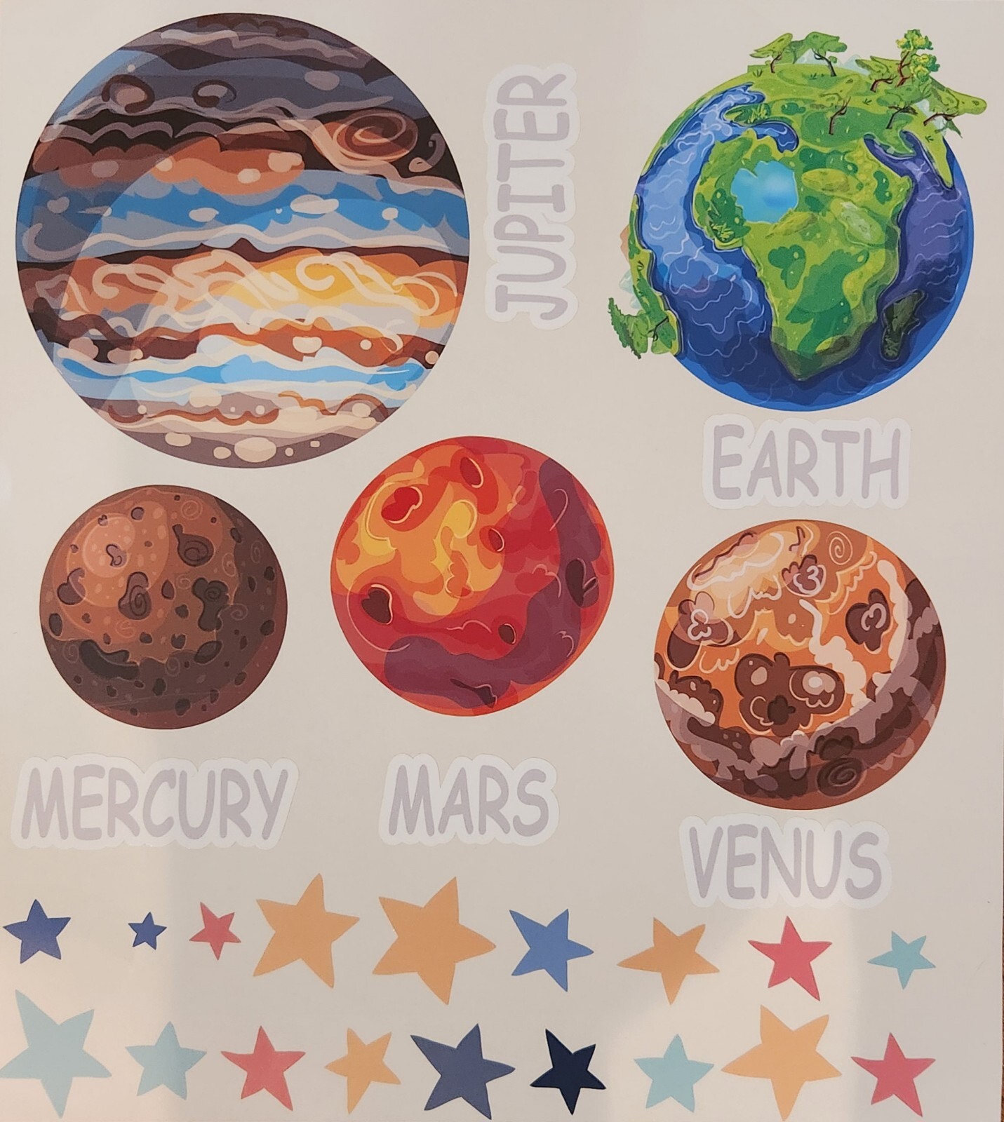 Space Wall Sticker, Planet Solar System, 4 3D Space Mouse ABC 123 Wall Stickers