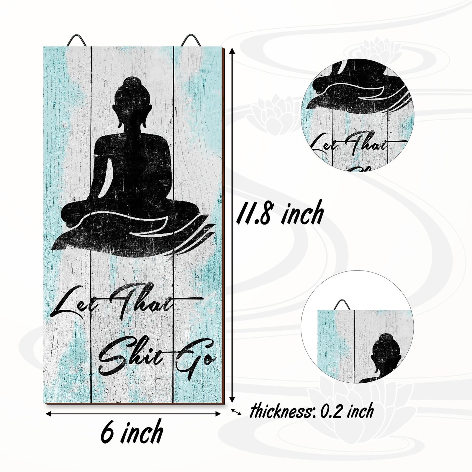 Chuniff Funny Bathroom Wall Decor, Buddhist Quote Bathroom Wall Art, Funny ba…