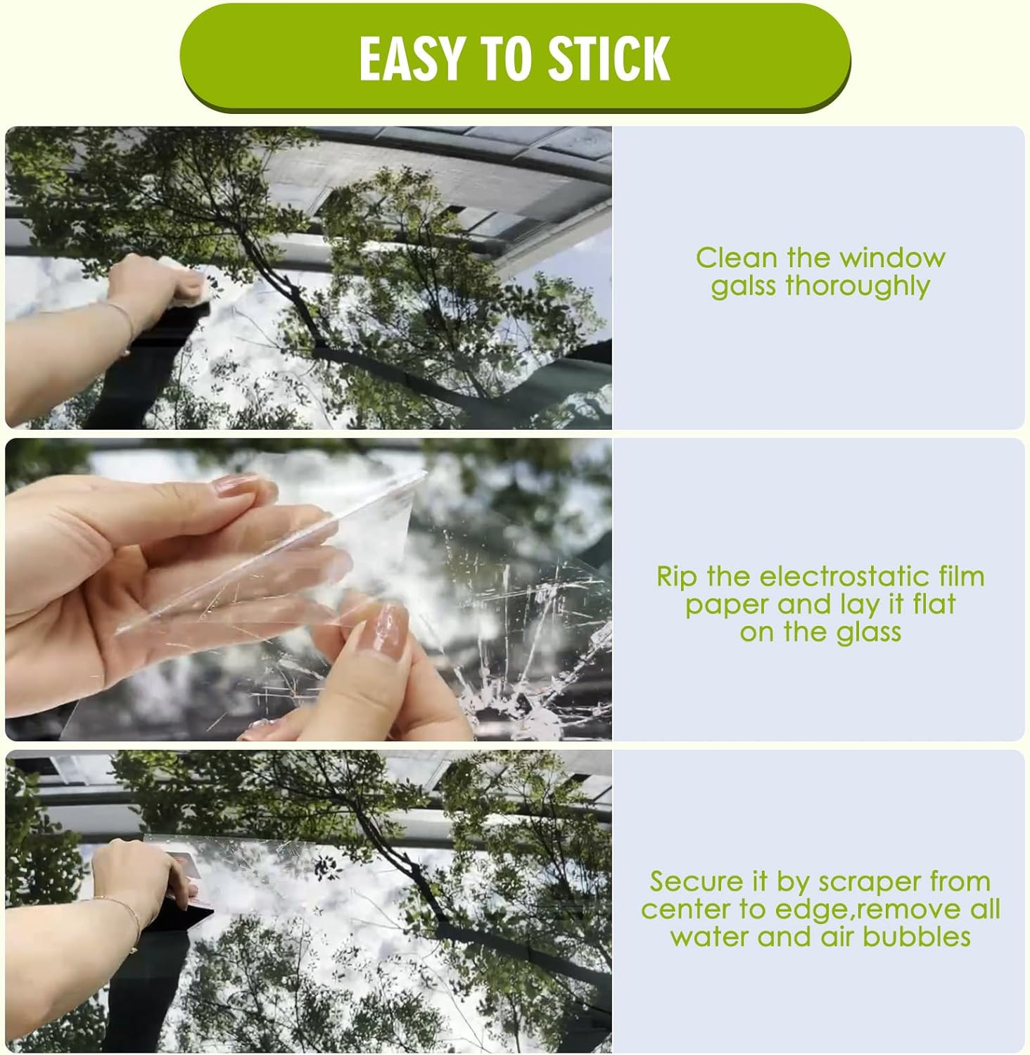 7.5" Broken Glass Decal – 3 Pack Waterproof Reusable Broken Screen Prank Sticker