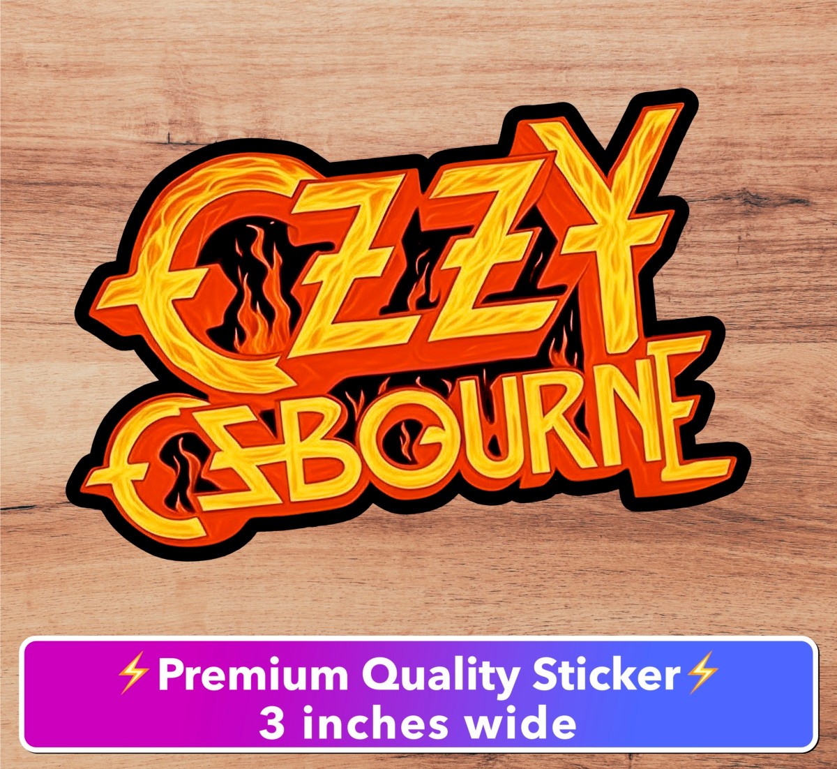 Ozzy Ozbourne Fan Art Fire Premium Vinyl Sticker Decal Rock Metal