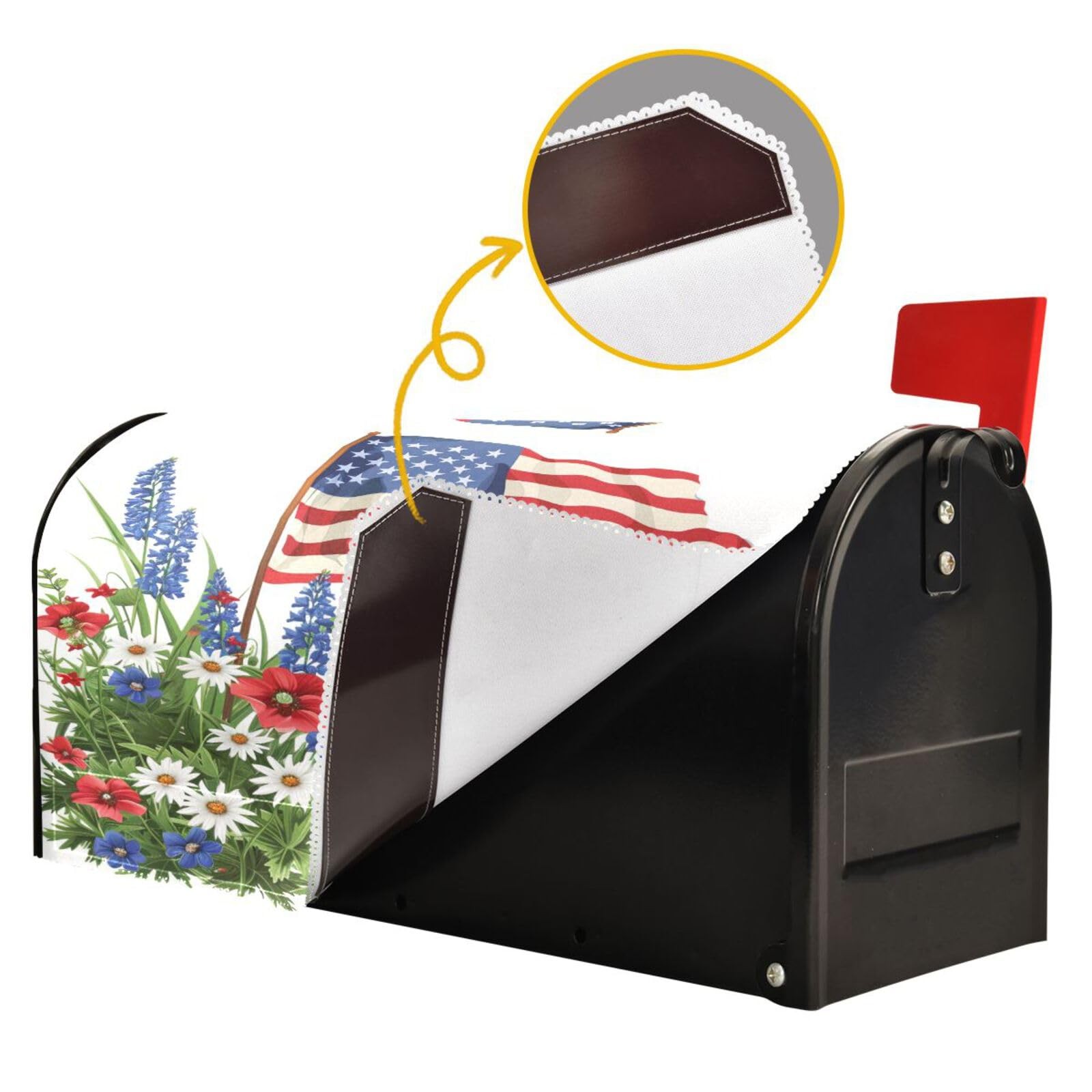 Senya July Fourth Mailbox Covers – American Flag 18×20.7in, 1