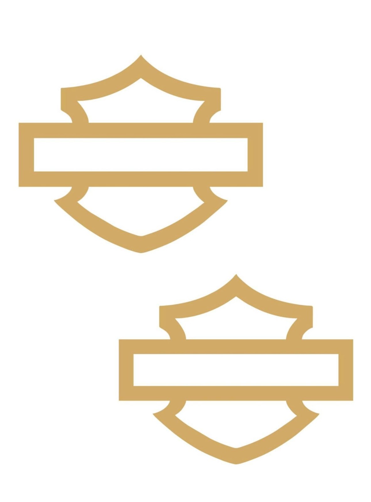 Motorcycle Shield Vinyl Decal 5"x4" Gold Bar Design for Bikes