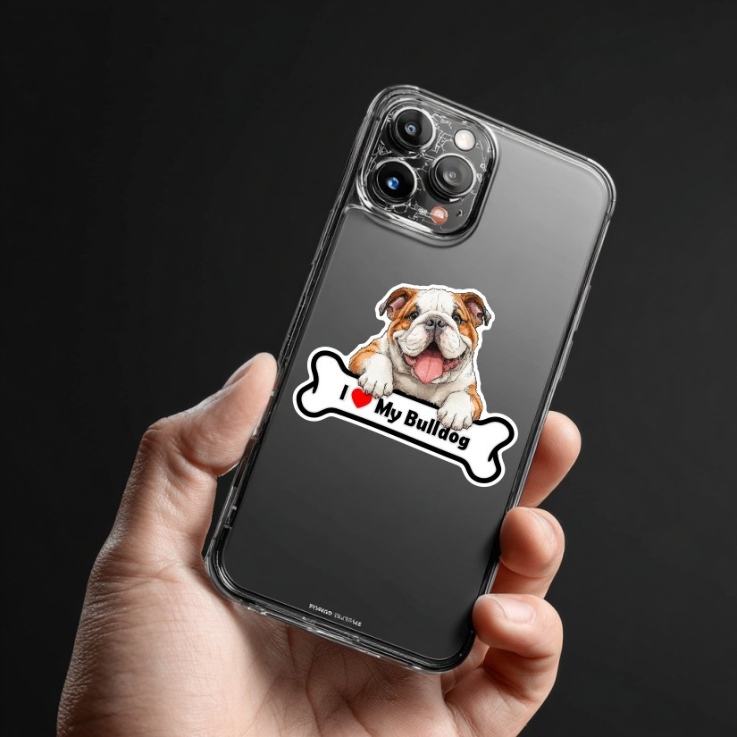 I Love my Bulldog, Sticker, Peel N' Stick, Different Sizes