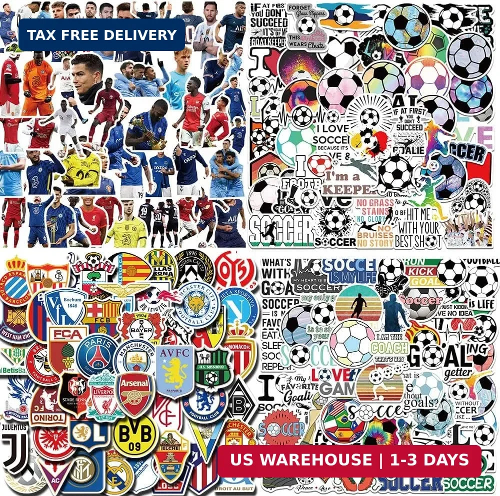 200 PCS World Cup Football Soccer Stickers Soccer Sports Stickers Vinyl Waterpro