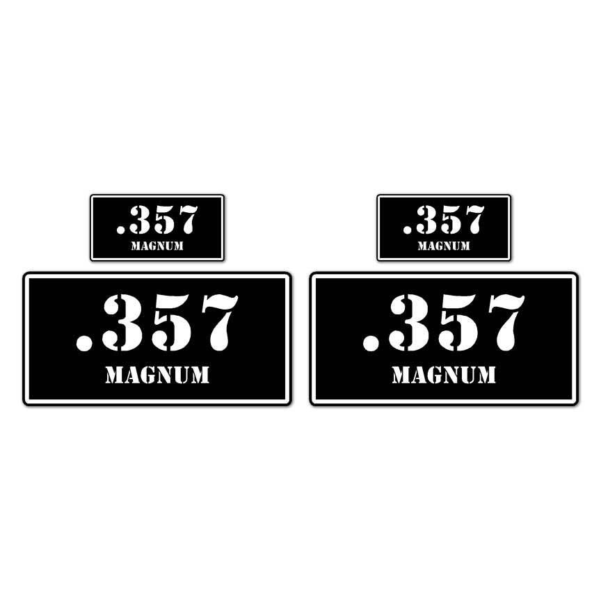 .357 Magnum Ammo Box Set, Vinyl Decal Sticker, 2@ 1"x2" & 2@ 2"x4", #8449