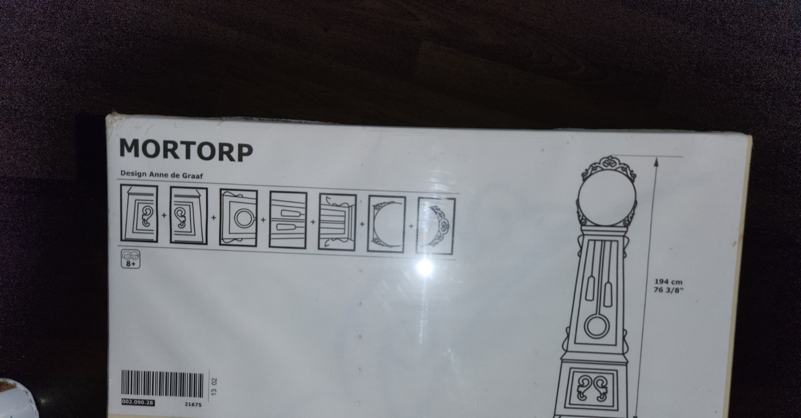 IKEA Mortorp Grandfather Clock Sticker Decal Wall Decor Anne de Graffe 76 in NEW