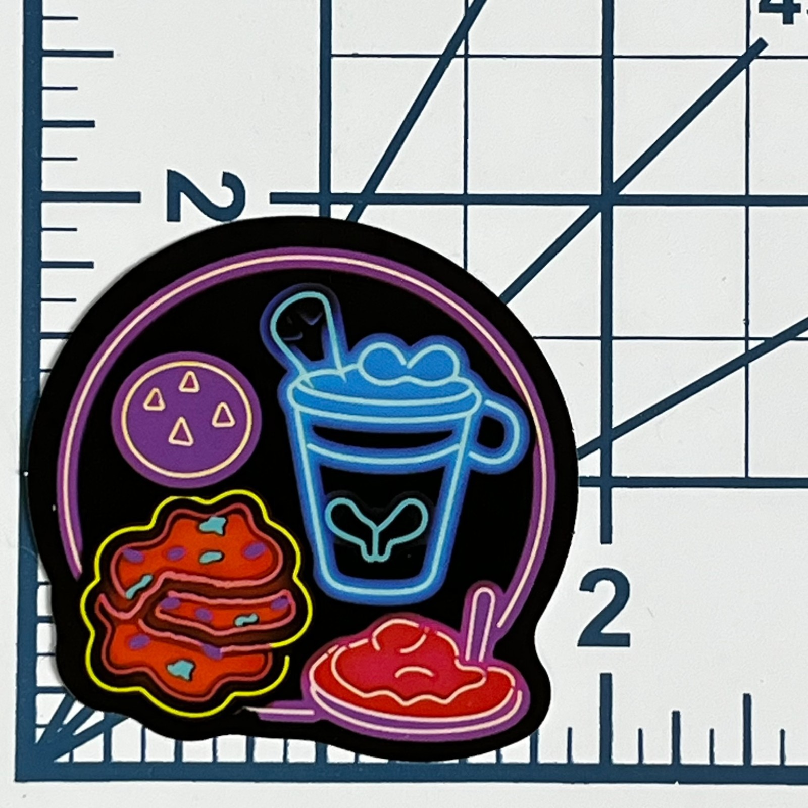 Neon Coffee and Cookie Vinyl Sticker Retro Diner Decal Foodie Laptop Gift Cute
