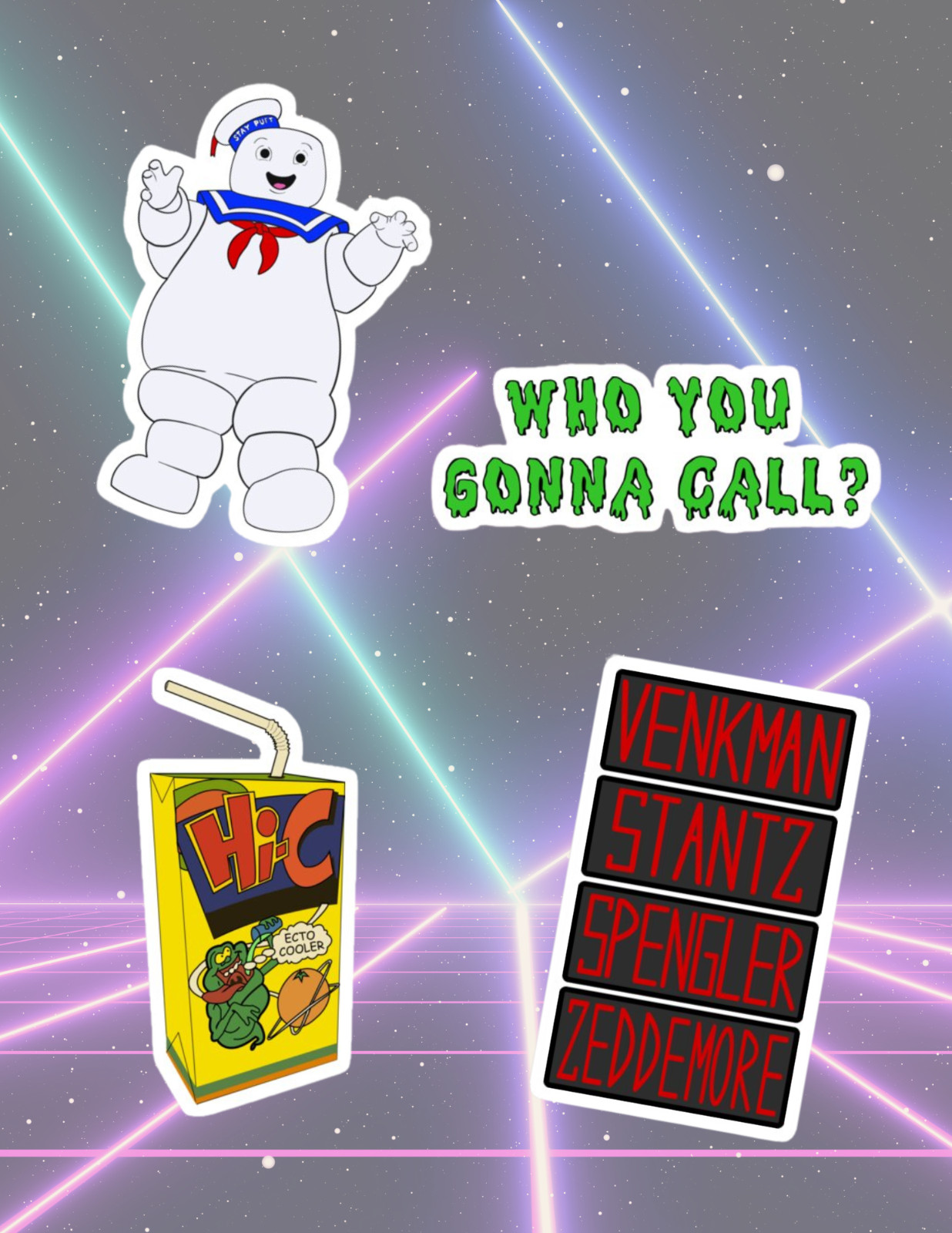 Ghostbuster 80's Movie #2 4pc Sticker Pack
