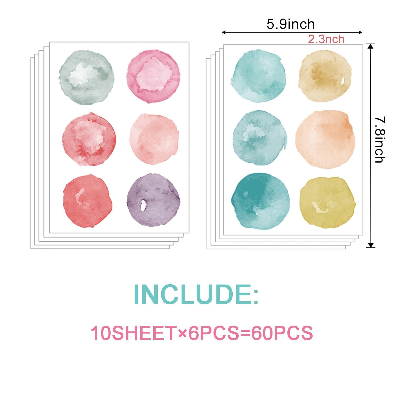 Polka Dot Wall Decals Removable Watercolor Colorful Wall Sticker for Kids Bab…
