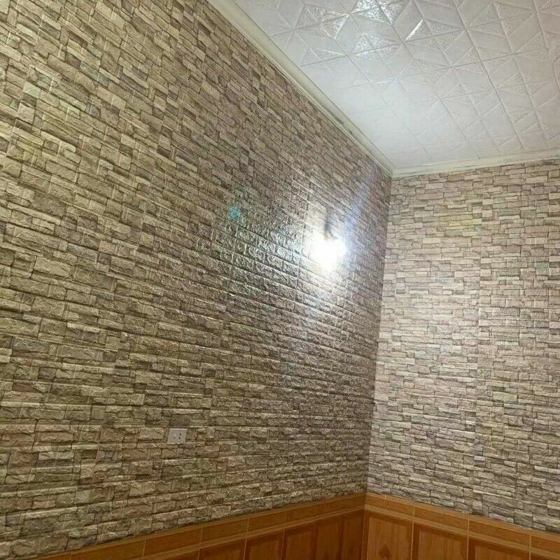 10x 3D Foam Panel Wallpaper Tile Brick Wall Sticker Self-adhesive Home DIY Decor