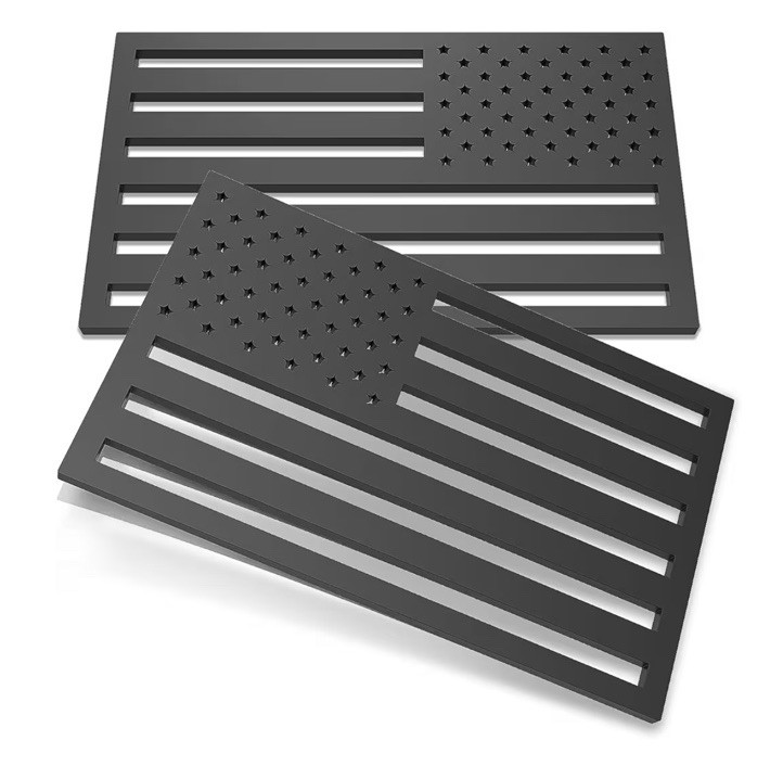 American Flag Sticker, 4mm Thickness Acrylic Cut-Out Matte Black Stickers Decal