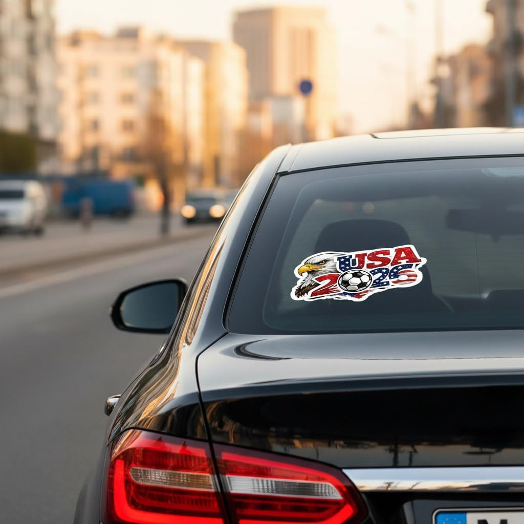USA World Cup Soccer Sticker, Vinyl Waterproof Soccer Stickers, for Car, Window,