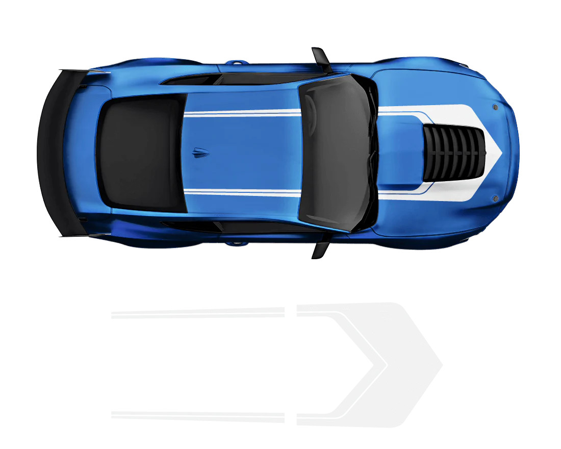 Aftermarket Ford Mustang Roof & Hood 2 Color Graphic
