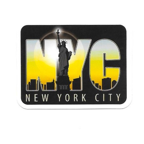 NYC New York City Vinyl Sticker Statue of Liberty Sunset Skyline Souvenir
