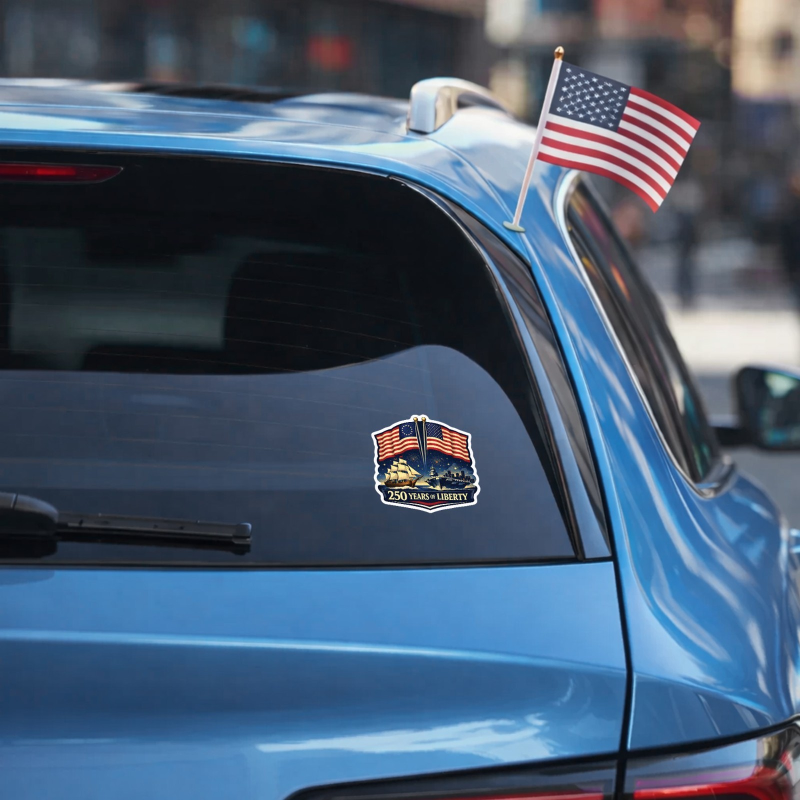 250th Anniversary of USA Decal 250 Years Of Liberty Patriotic Flag Decal Size 5"