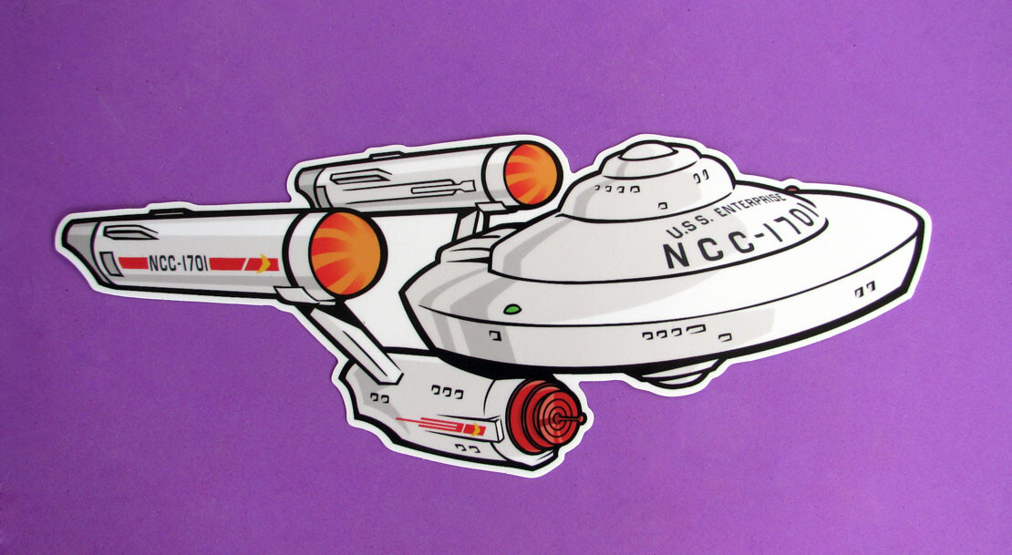 STAR TREK USS Enterprise Vinyl Sticker Die Cut Watter Bottle Car Decal