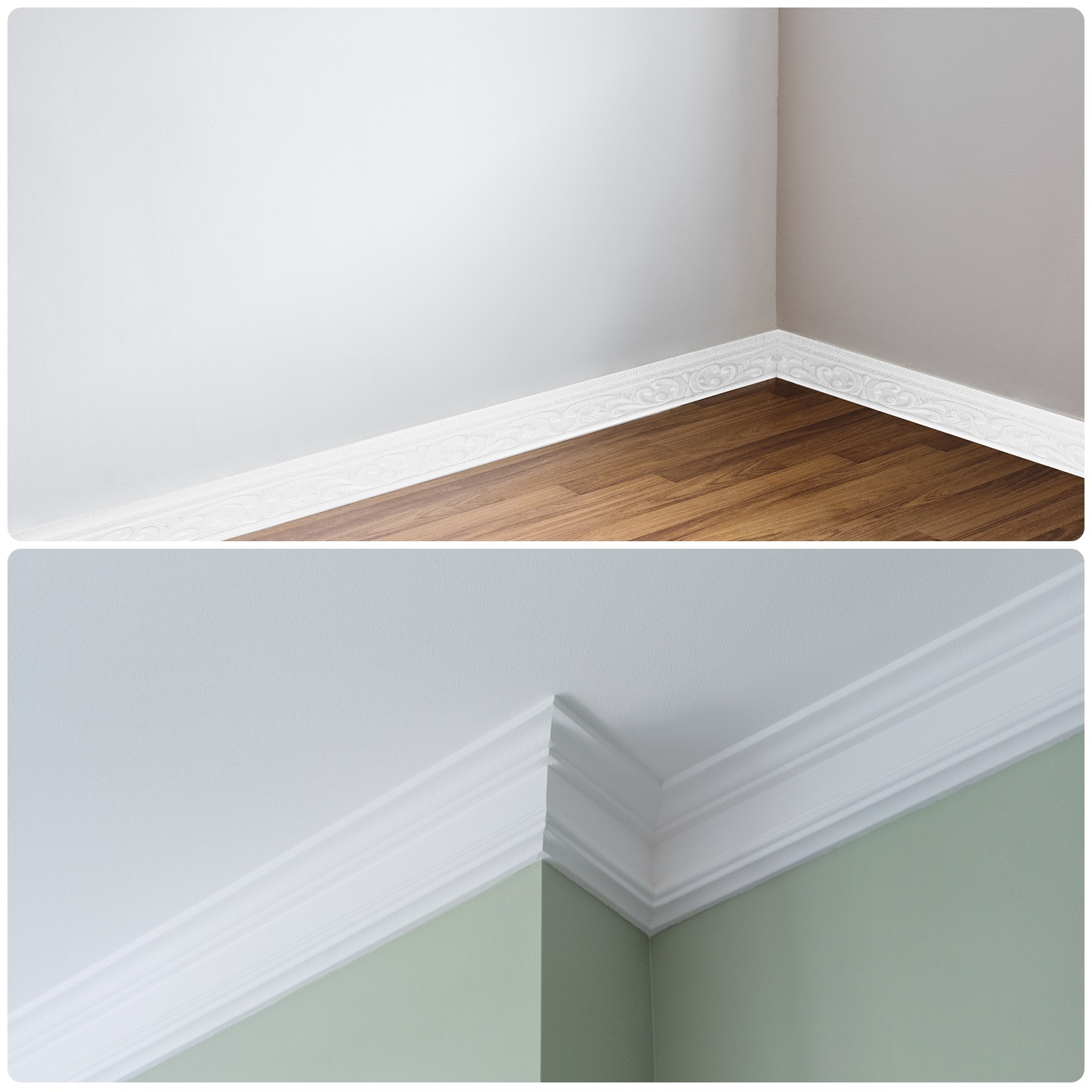 Flexible Wall Trim Molding Trim 16.4Ft x 0.39 Inch Adhesive Line Black