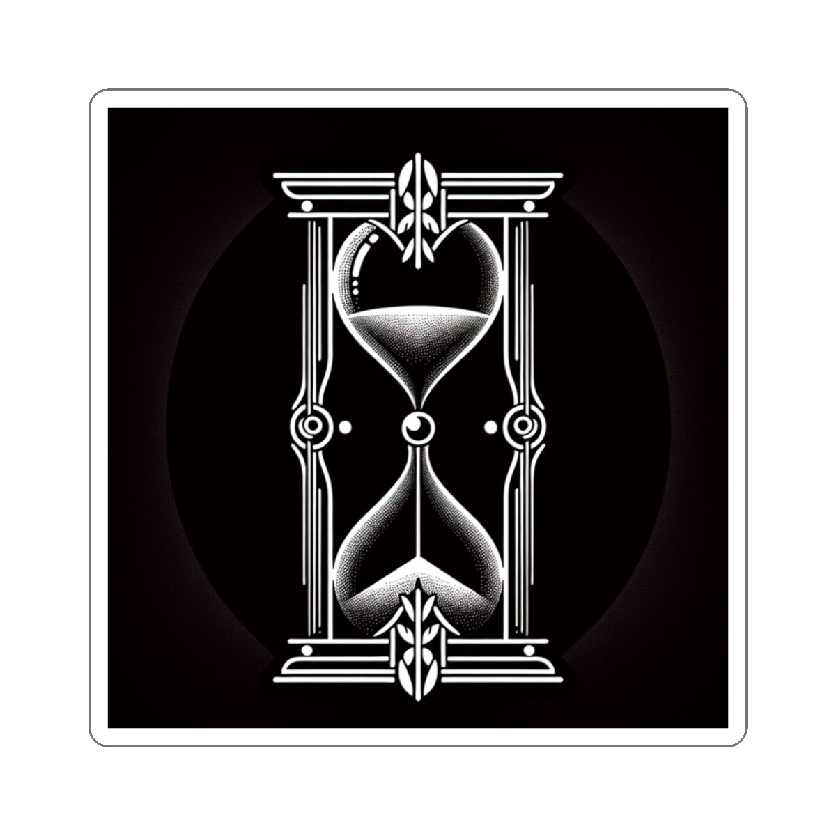 Sticker Art Deco Geometric Hourglass Illustration Vintage Look 2×2 3×3 4×4 6×6