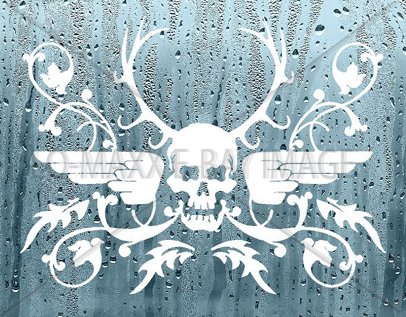 Antler Skull Awesome Ornate Graphic Design Superior Quality Die Cut Vinyl Decal