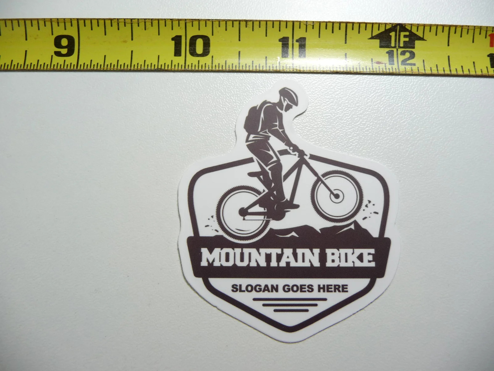 MTB MOUNTAIN BIKE FUNNY GENERIC TAGLINE GOES HERE SMALL STICKER DECAL RIDE RIDER