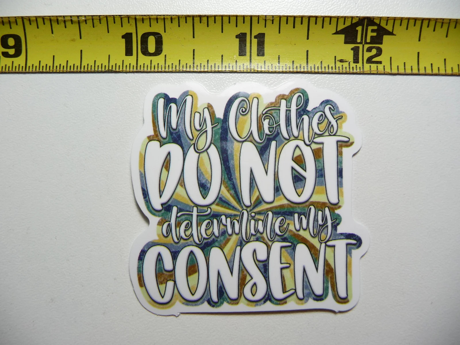 MY CLOTHES DO NOT DETERMINE MY CONSENT SMALL STICKER DECAL FUNNY SAYING SNARKY