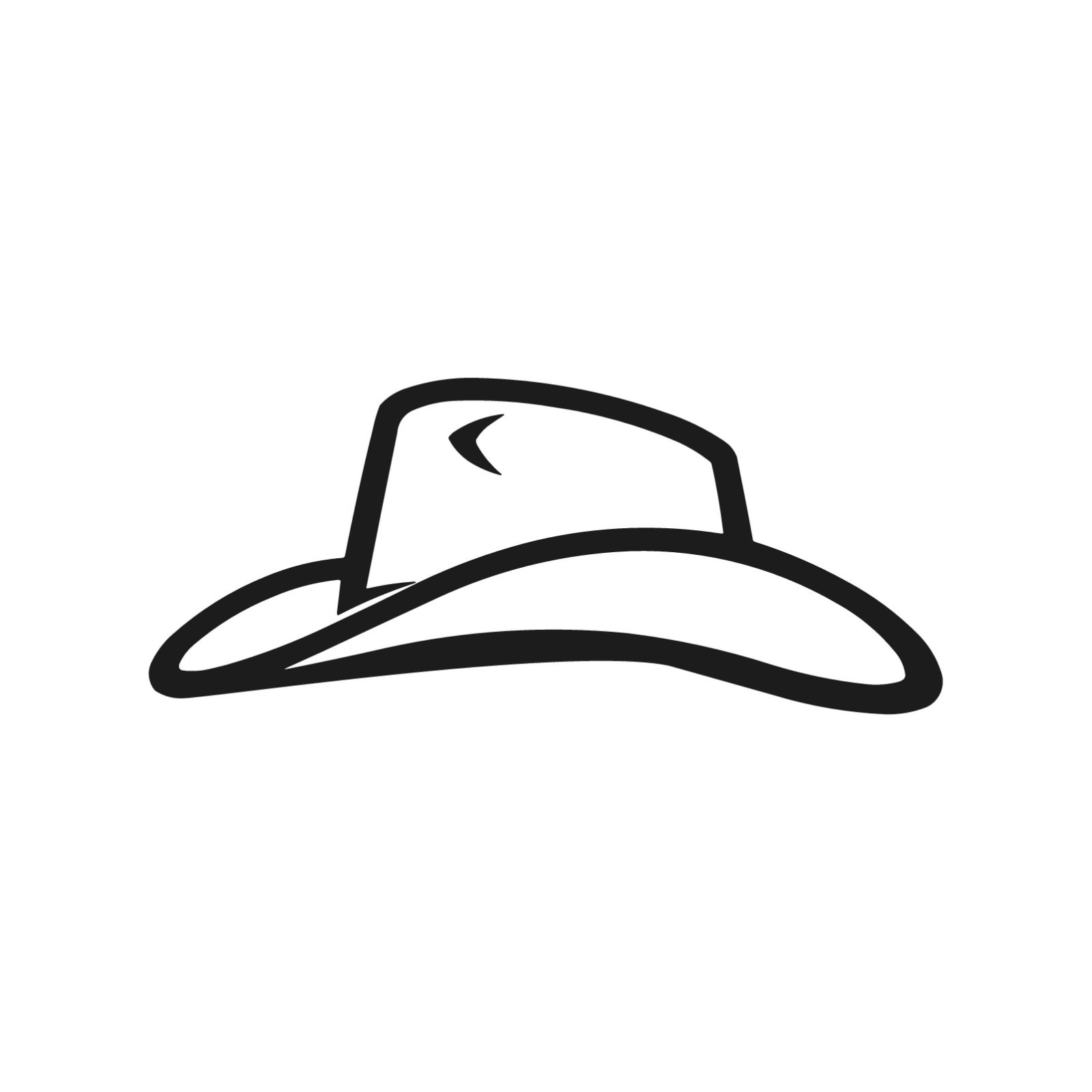 Cowboy Hat outline Vinyl Sticker Decal Texas Rancher