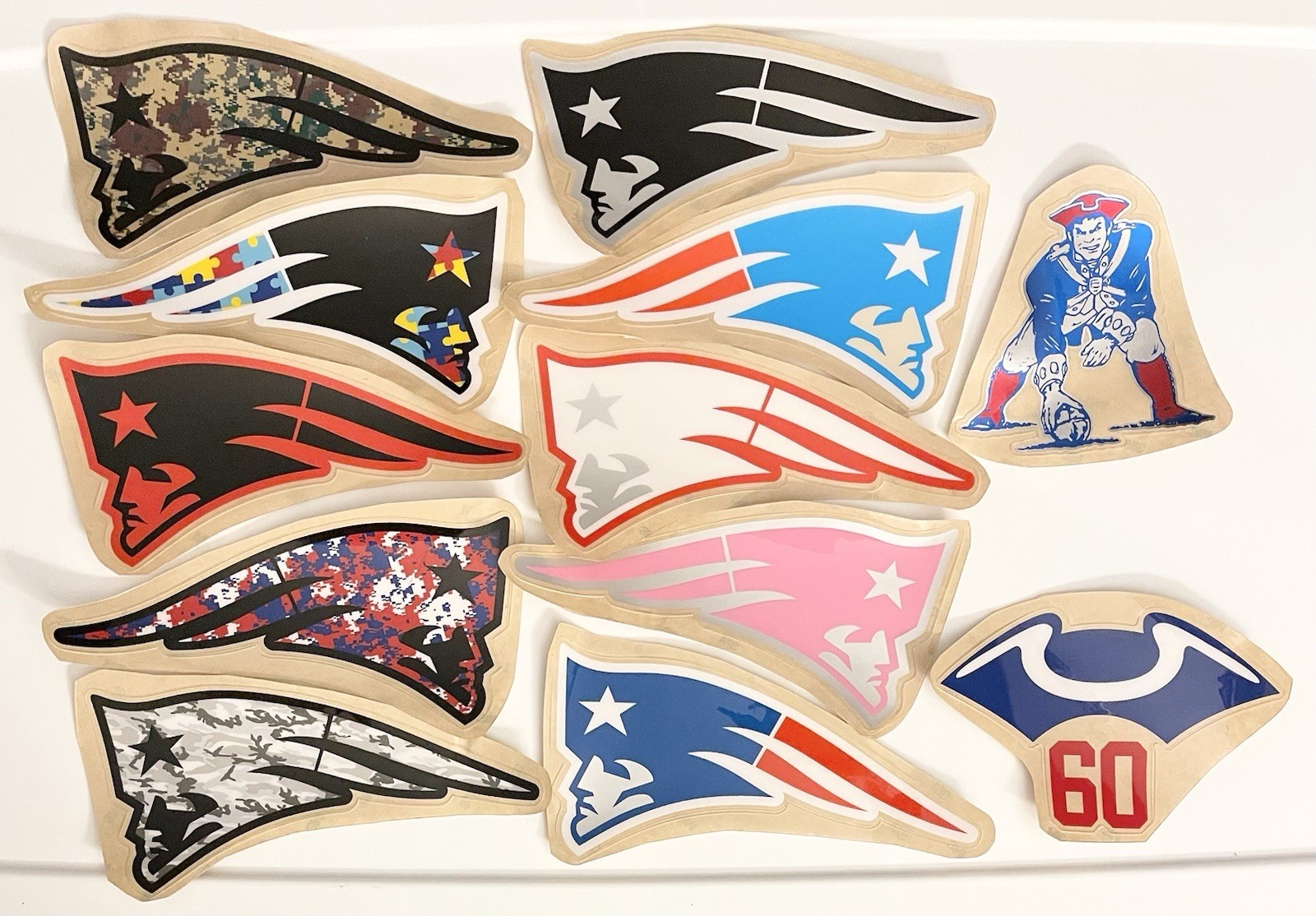 Patriotic Full-Size 3M 20 Mil Football Helmet Decals