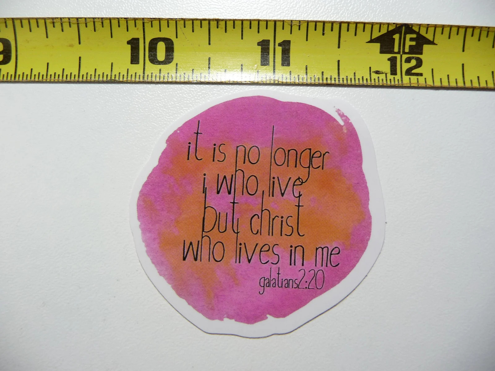 GALATIANS 2:20 CHRIST LIVES IN ME SMALL STICKER DECAL CHURCH CHRISTIAN
