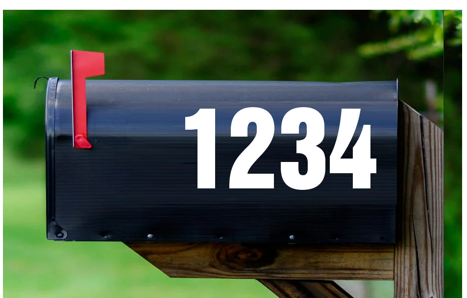 SET OF 2 Custom Mailbox Numbers Vinyl Decals / Stickers – Choose Size & Color