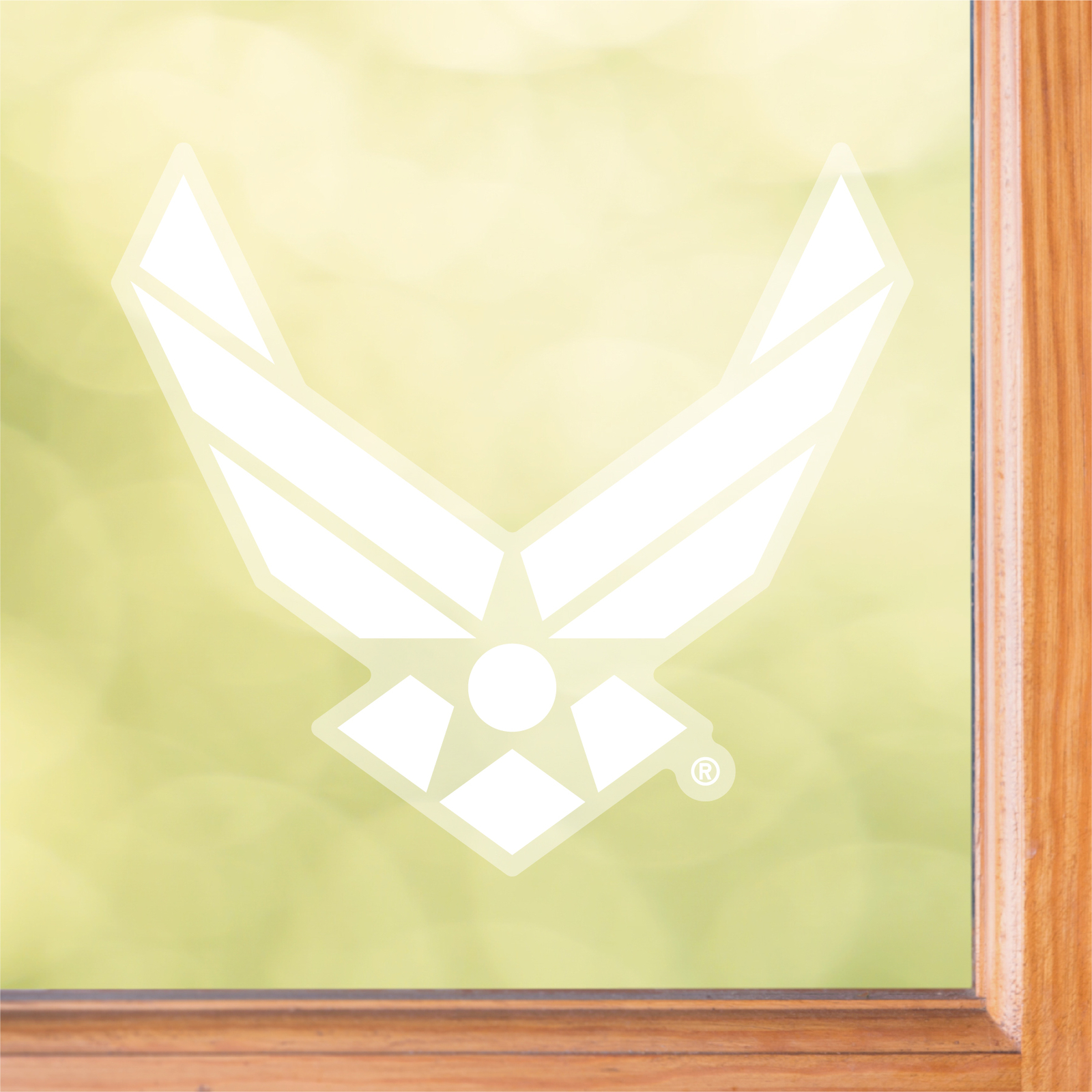 White Air Force Wings Front Static Cling