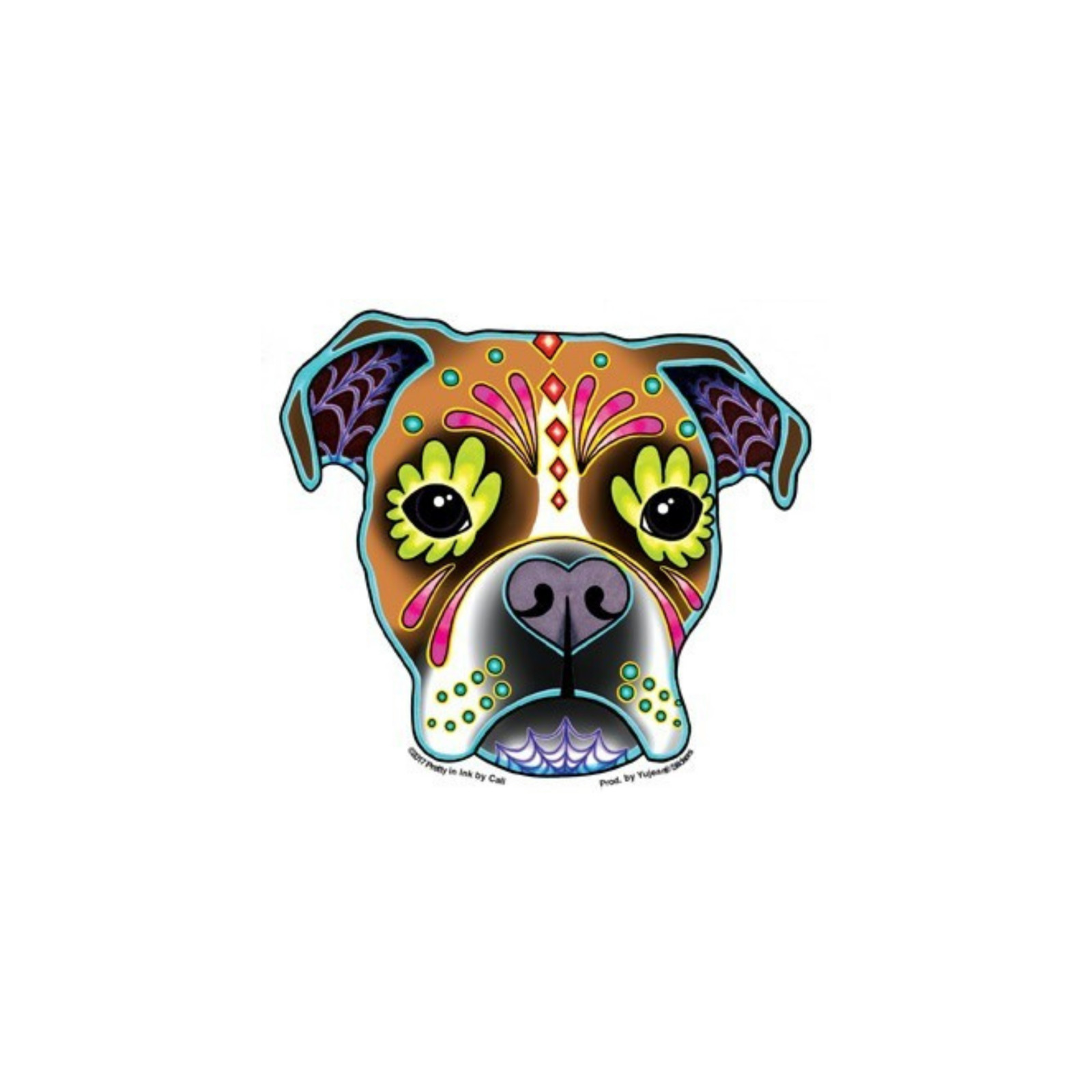 Day of the Dead-Inspired Boxer Dog Vinyl Decal 31658